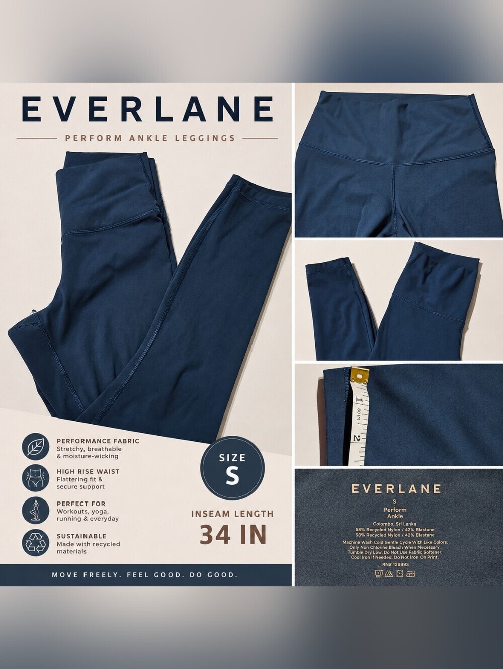 Everlane Navy Blue Performance Fabric Panel